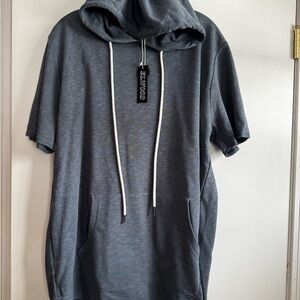 Men's Short Sleeve Drawstring Hoodie